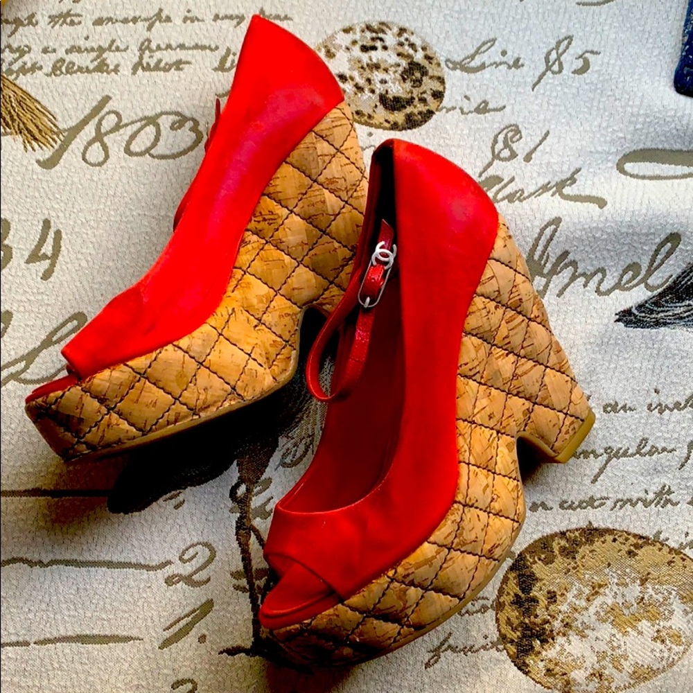 Chanel Cork Wedges